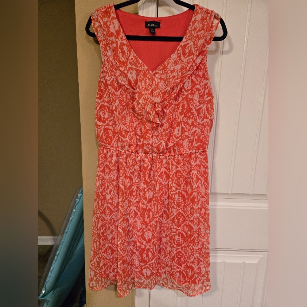 Alyx Coral Patterned Sleeveless Dress Sz 16